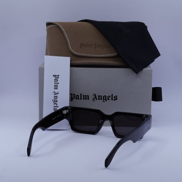 Palm Angels PERI086 HYDE 1007 Rectangle Sunglasses - Black/Dark Grey - Picture 11 of 11